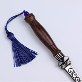 Set tagliacarte e lente in legno e bronzo veneziano