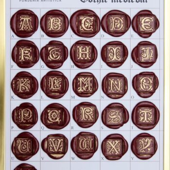 Monogramma gotico iniziale per sigillo ceralacca bronzo