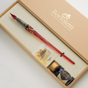 Murano glass aventurine calligraphy set handcrafted elegant