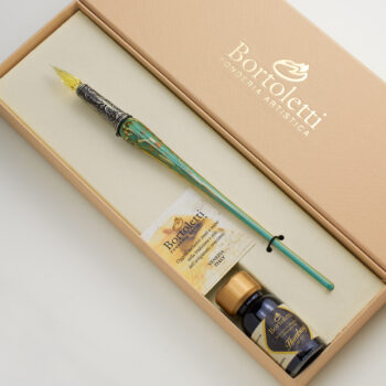 Murano glass aventurine calligraphy set handcrafted elegant