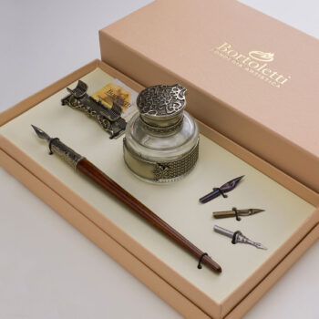 Set scrittura elegante Gritti con calamaio e penna in legno
