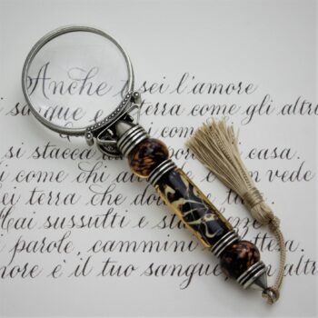 Set tagliacarte e lente murano avventurina colorata