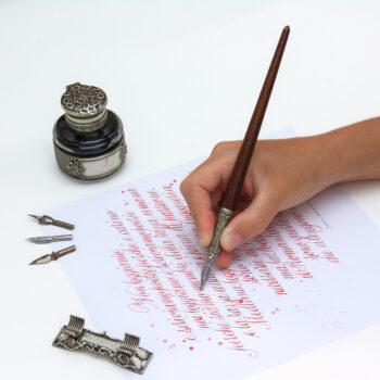 Set scrittura elegante Gritti con calamaio e penna in legno