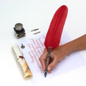Penna d’oca artigianale veneziana con set calligrafico
