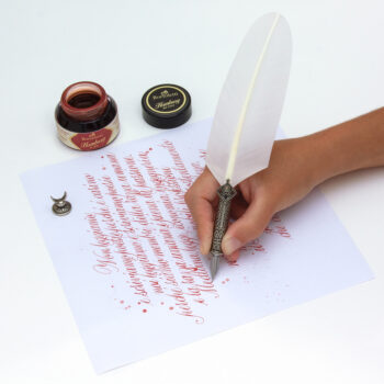 Penna piuma antica Ca d’Oro con inchiostro calligrafico