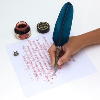 Penna piuma regalo Napoleone con set calligrafico