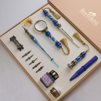 Juego de escritorio de lujo de cristal de Murano con accesorios de caligrafía