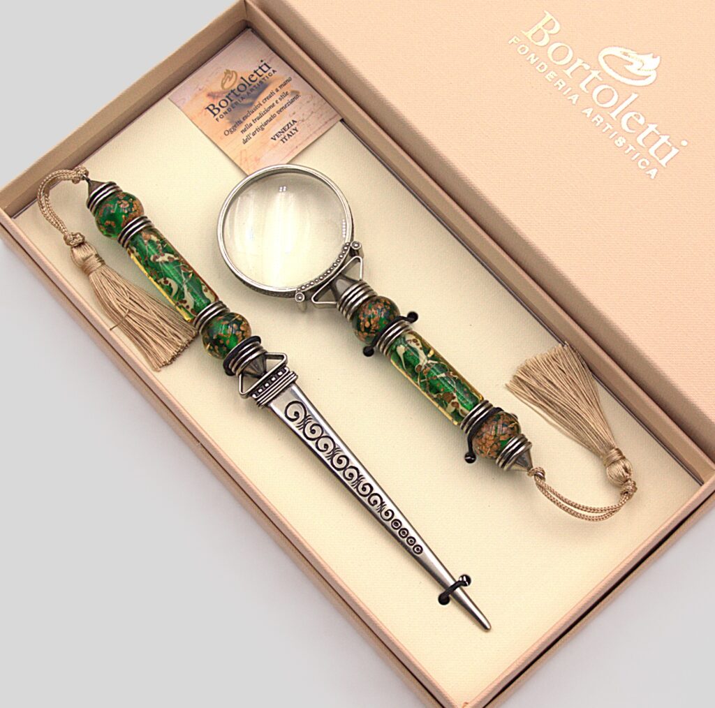 Set da scrivania con perle veneziane colorate